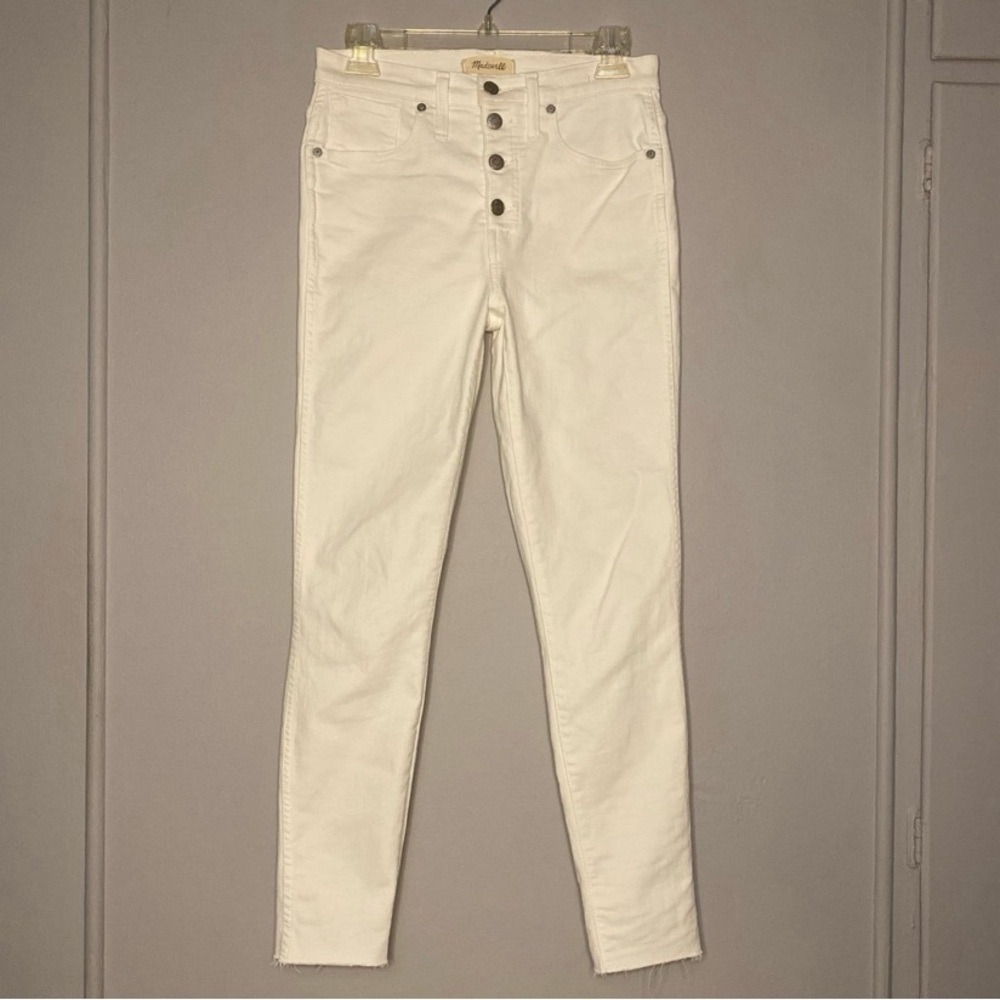 MADEWELL White 10” High Rise Waist Button Fly Skinny Jeans 27